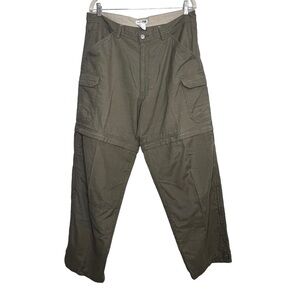 REI Mens Size 36 Convertible Hiking Pants Olive Green Inseam 32